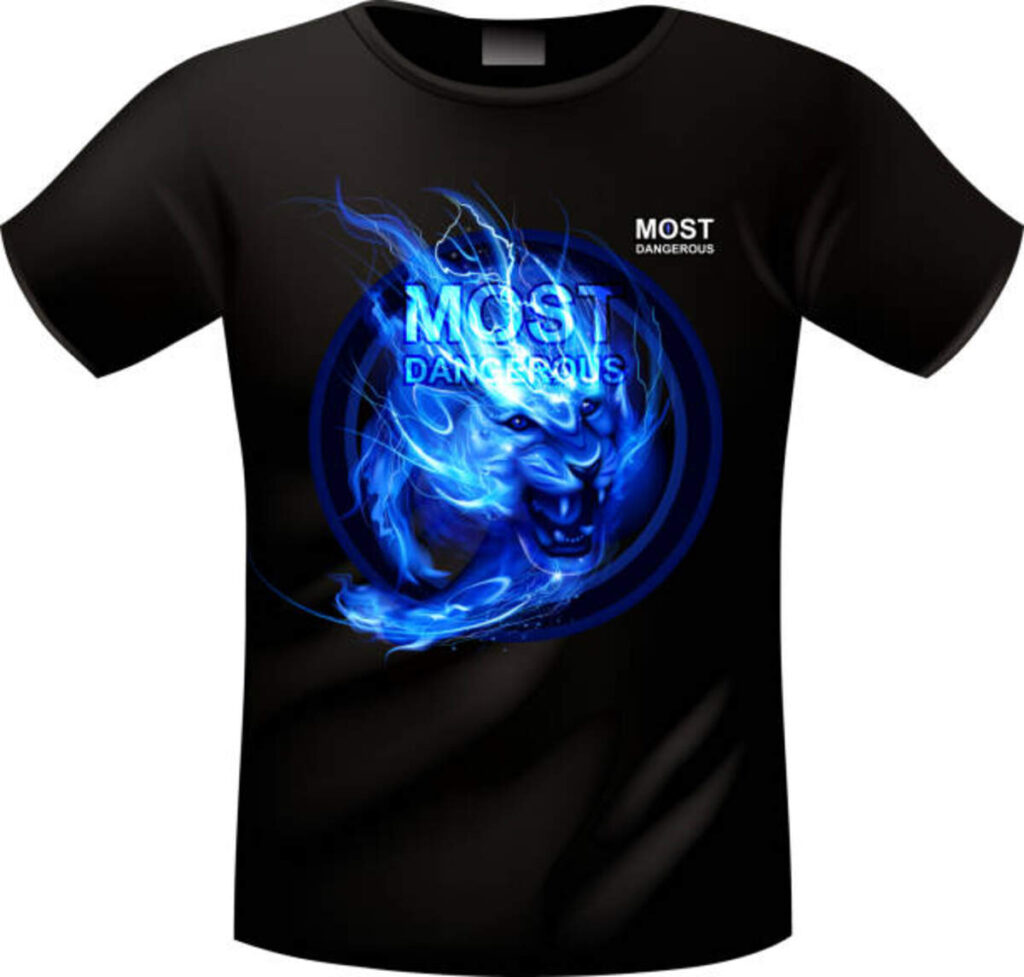 lightning lion vector on t shirt